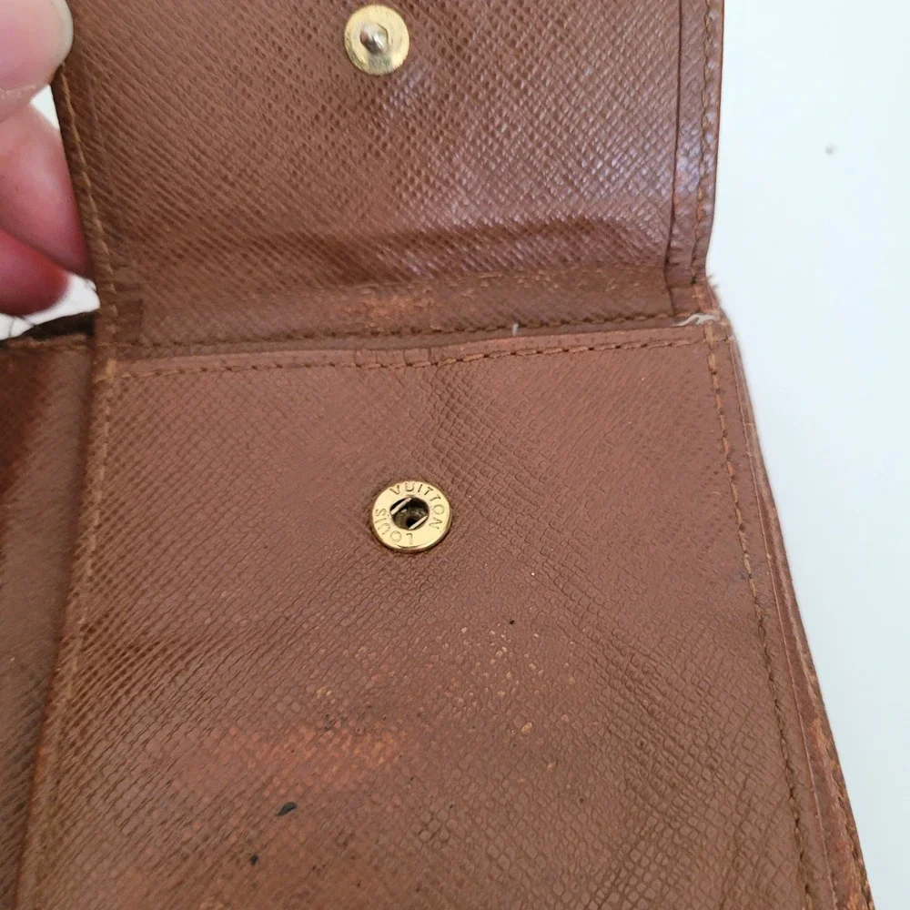 Louis Vuitton Monogram Canvas Bifold Wallet Brown CA3140 Made in Spain Fair